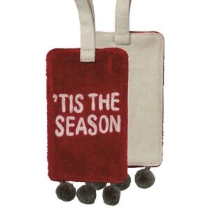 NEW Primitives by Kathy 'Tis The Season Velvet Bottle Tag